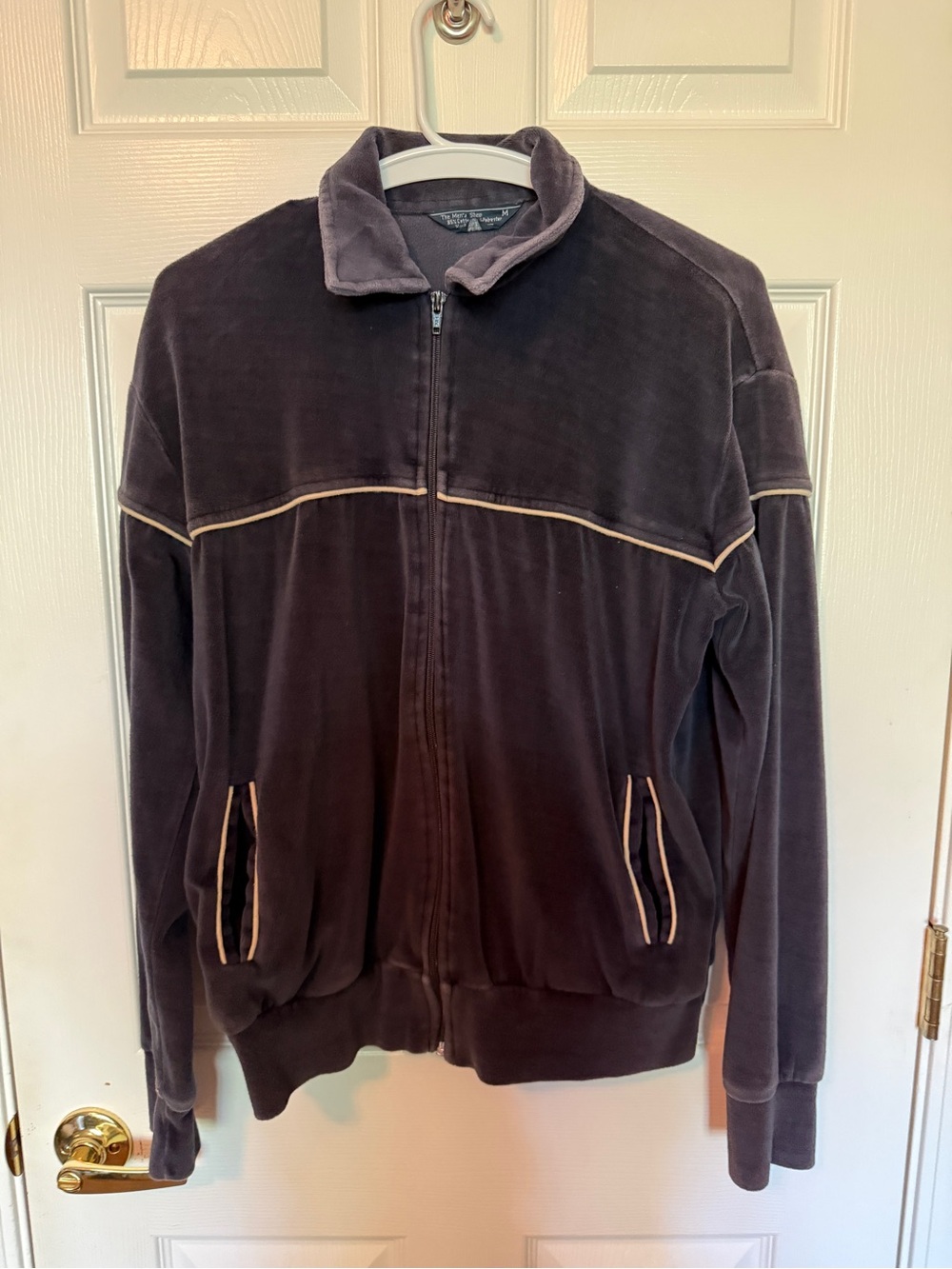 Vintage JC Penny Men’s Shop Men's Full-Zip Velvet Track Jacket - 🤩